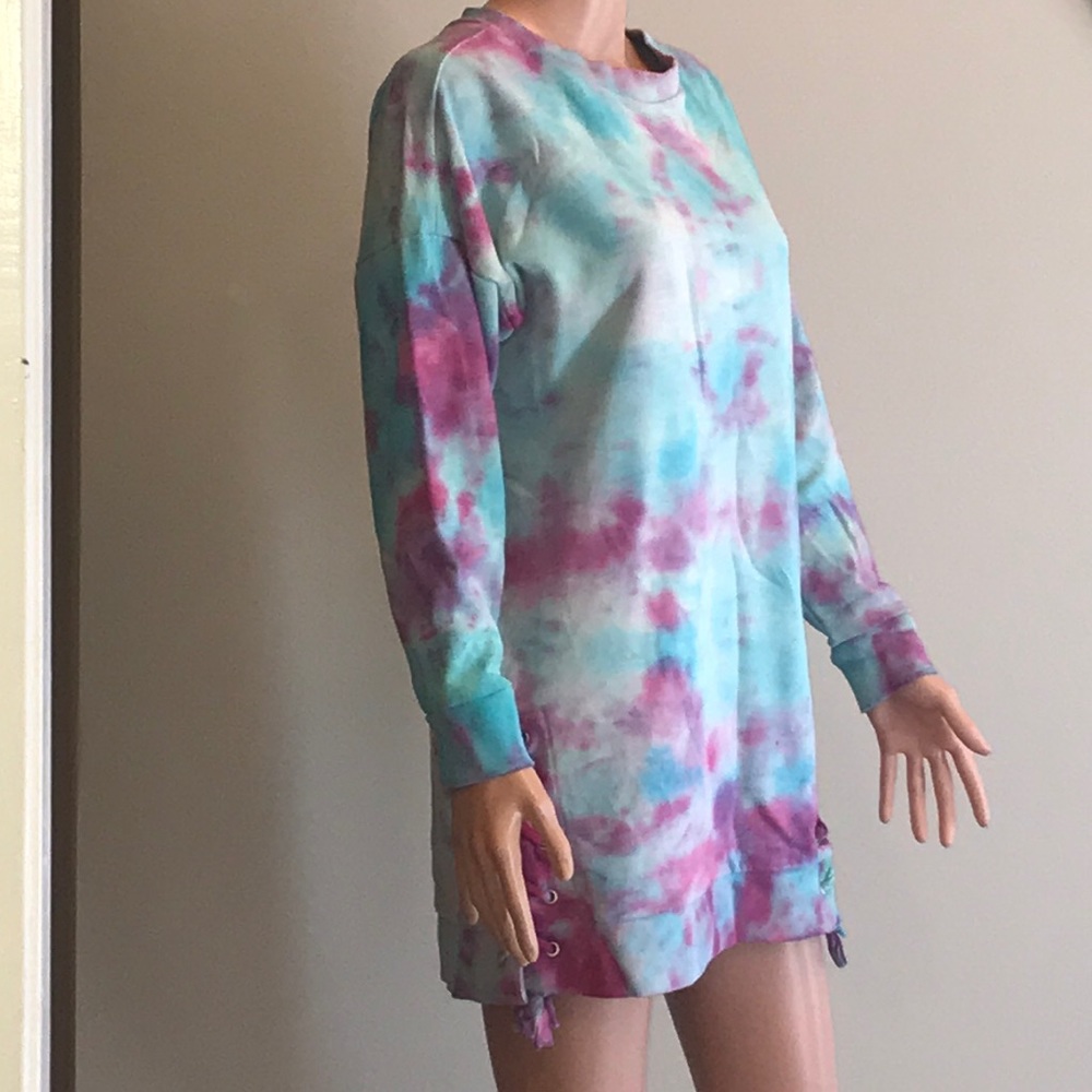 Size medium Sweatshirt Mini Dress Tie dye